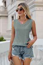Eyelet V-neck Tank (7)