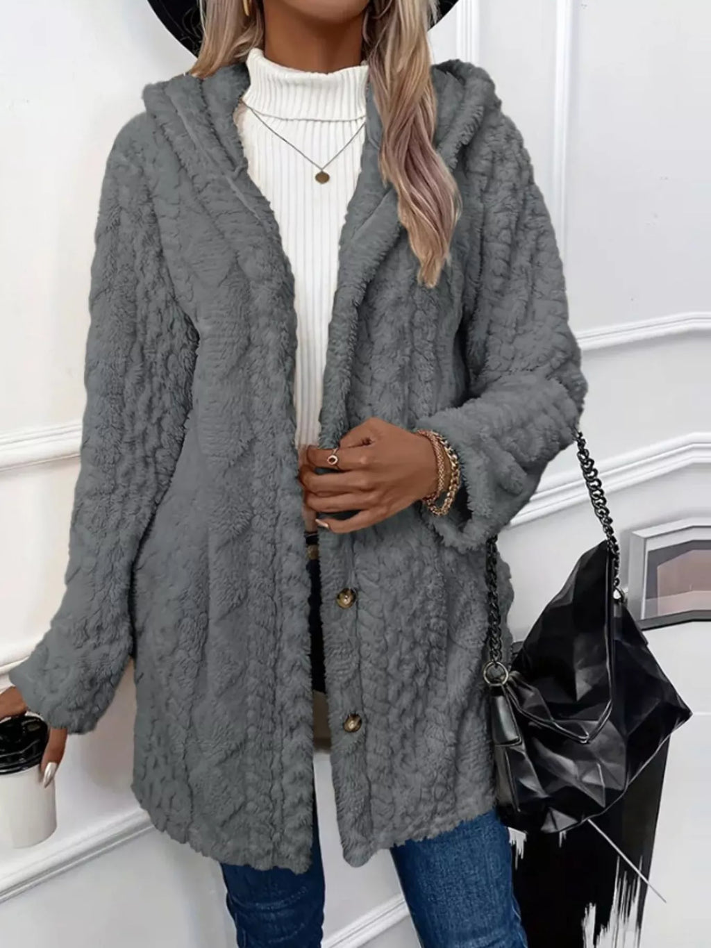 Full Size Button-down Hooded Outerwear Plus (16)