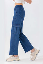 Buttoned Pocketed Long Jeans (11)