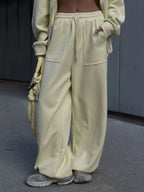 Oversized Zip-up Hoodie Wide-leg Pants Set (27)