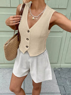 Textured Button-front Vest (4)