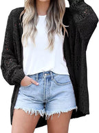 Openwork Open Front Lightweight Cardigan (11)