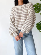 Oversized Striped Drop Shoulder Sweater (13)