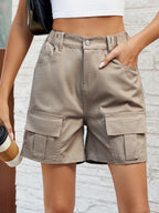 Pocketed High Waist Denim Shorts (8)