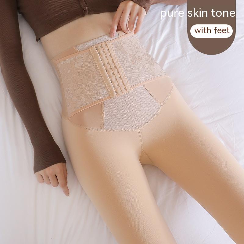 High Waist Breasted Fleece-lined Waist Leggings variant CJYD182675707GT|CJYD182675708HS|CJYD182675709IR