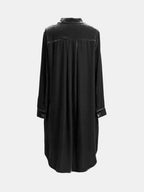 High-low Button Up Long Sleeve Knee Length Dress (4)
