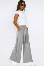 Tied Pocketed Wide Leg Pants (2)