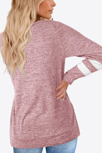 Striped Contrast Raglan Sleeve Top (12)