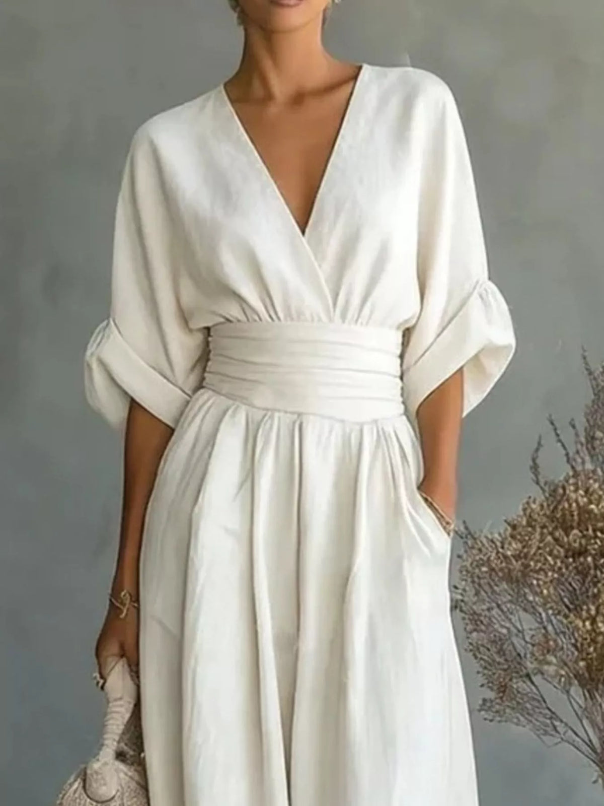 Full Size Half Sleeve Wide Leg Jumpsuit Plus (5)