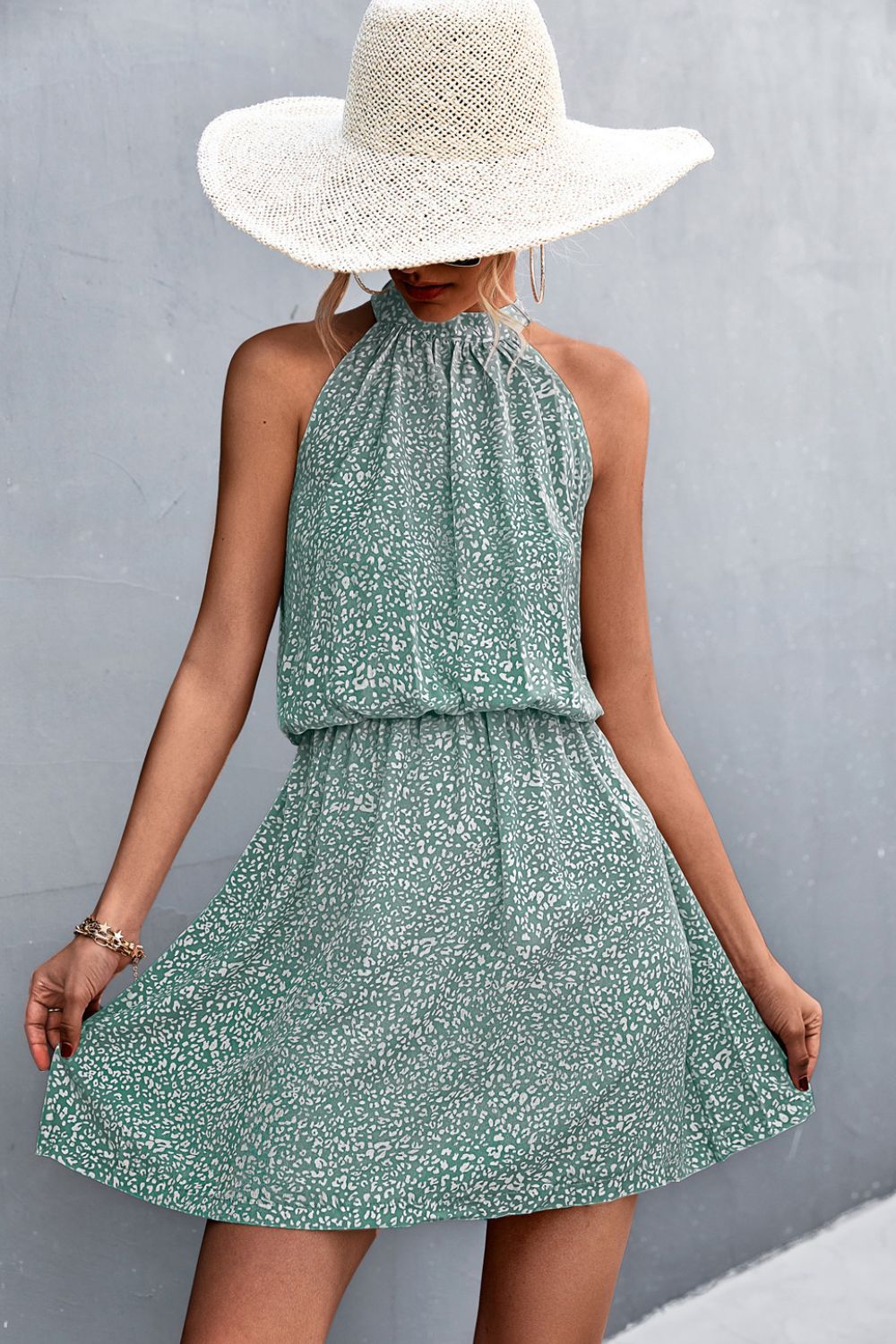 Floral Tied Sleeveless Mini Dress (7)