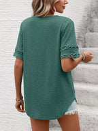 V-neck Hollow-out Sleeve T-shirt (5)