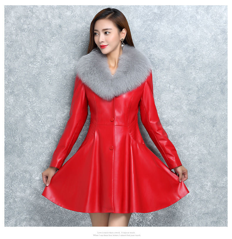 Faux Fox Fur Collar Coat photo 2
