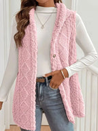 Button-down Sherpa Hooded Vest Coat (14)