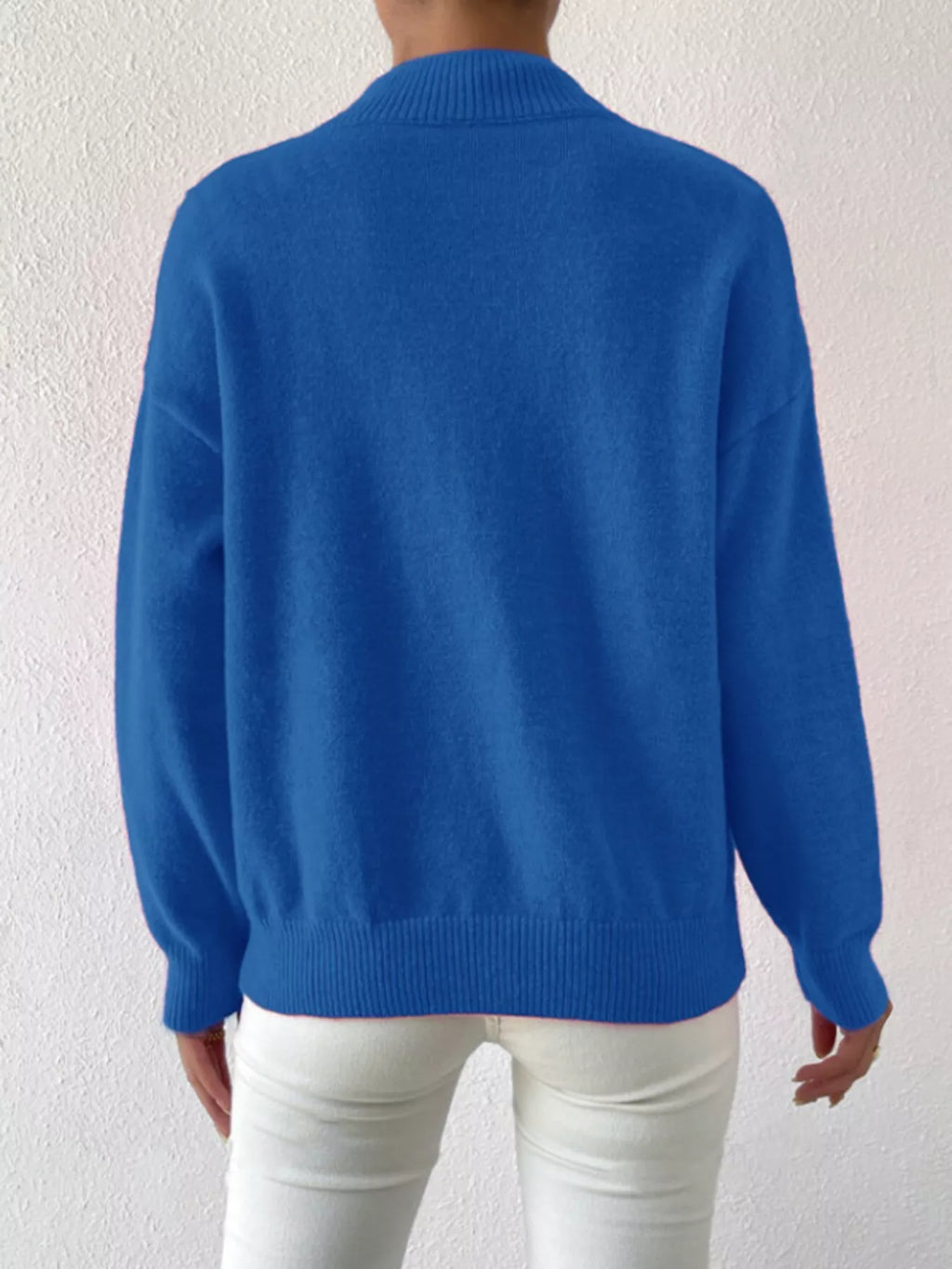 Mock Neck Dropped Shoulder Sweater (13)