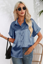 Collared Neck Short Sleeve Shirt (10)