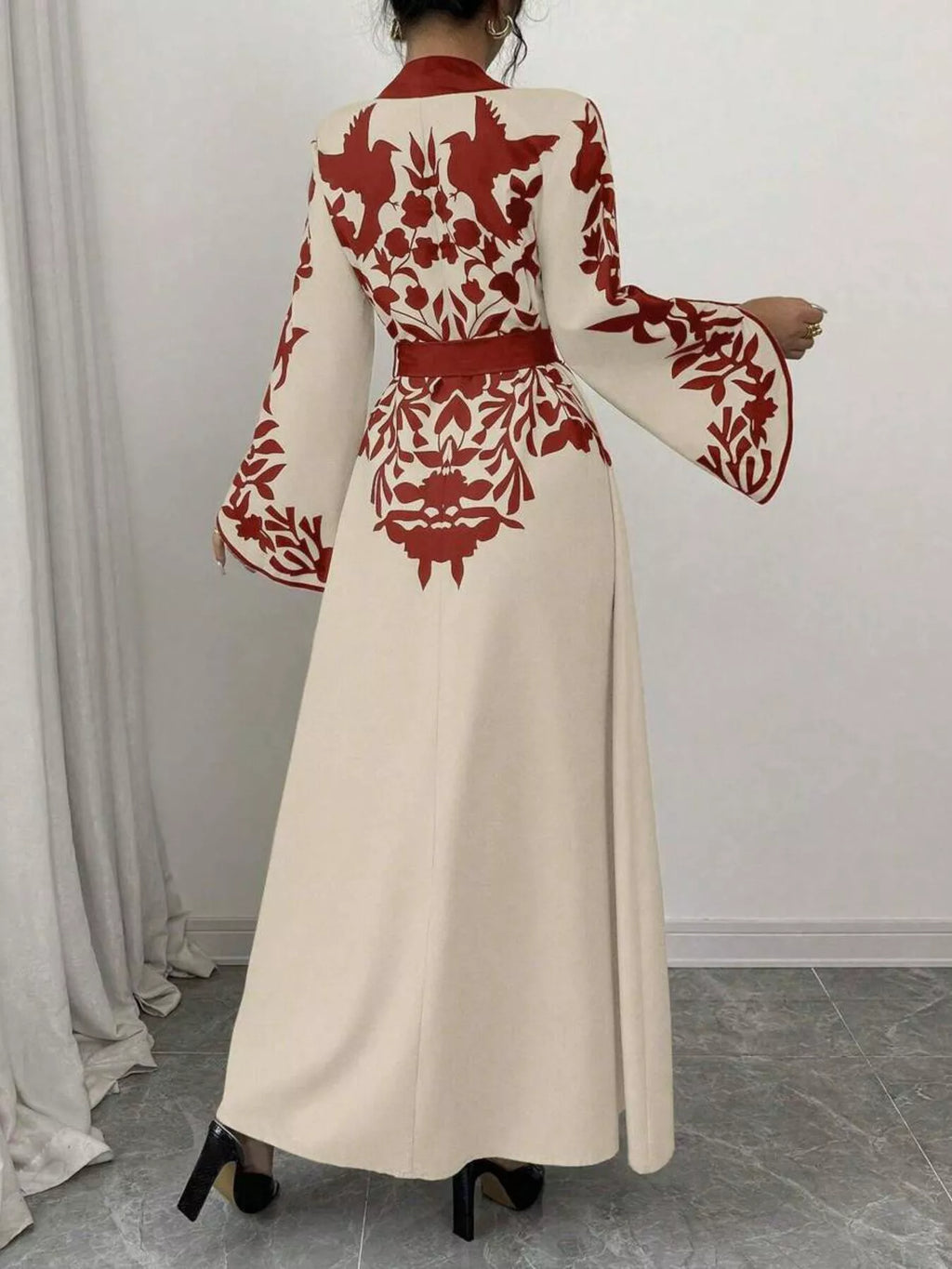 Printed Tie Waist Maxi Dress (14)
