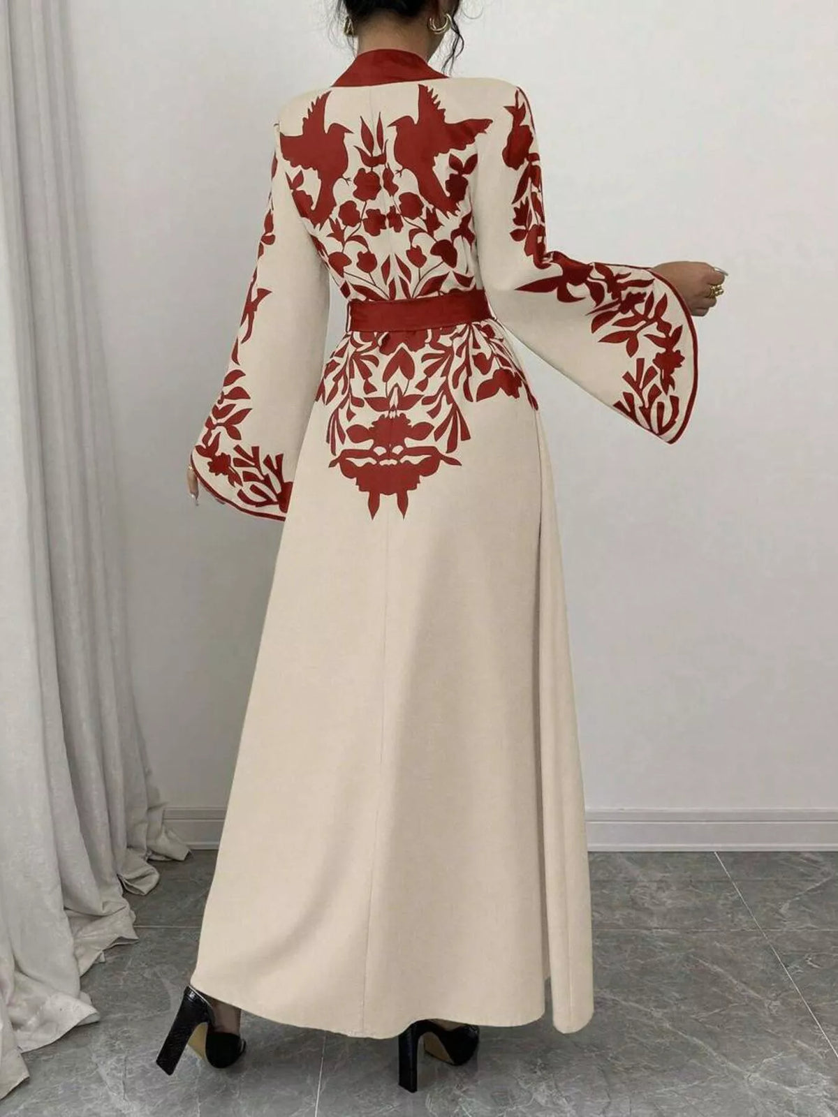 Printed Tie Waist Maxi Dress (14)