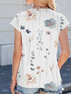 Printed Round Neck Cap Sleeve Top (19)