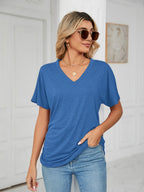 V-neck Short Sleeve T-shirt (15)