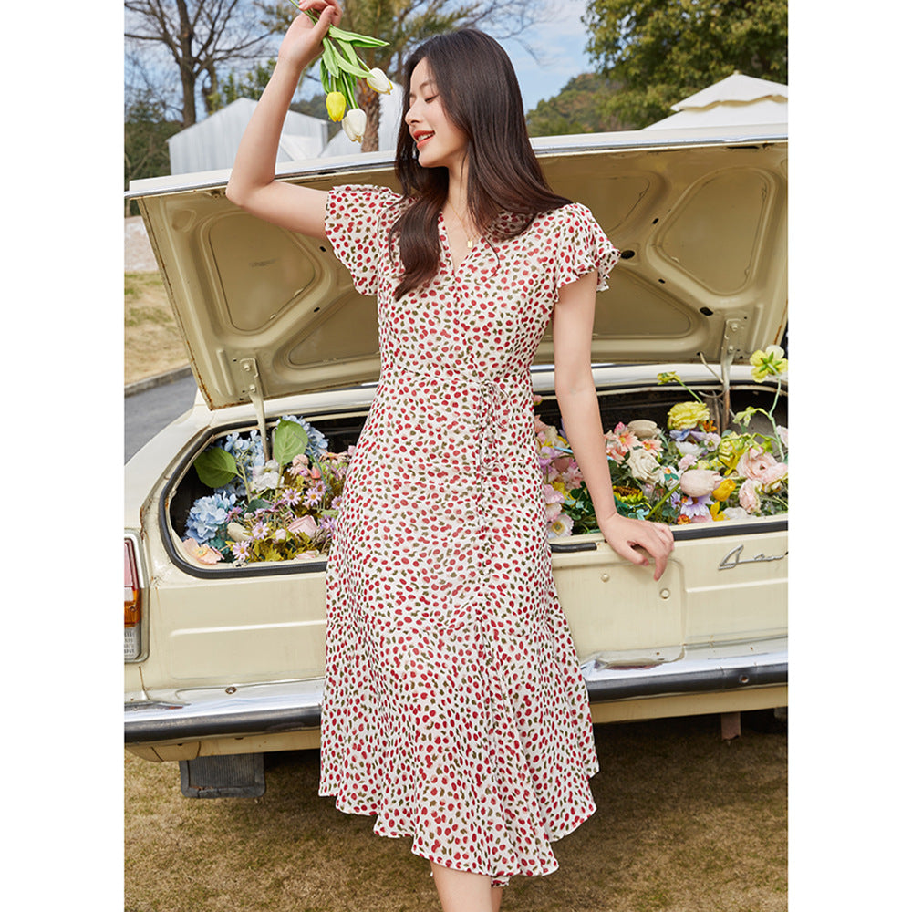 V-neck Slimming Midi Dress photo 3