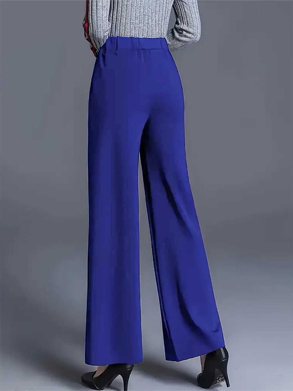 High-waisted Wide Leg Pants Elegant Center-seam Tailoring (9)