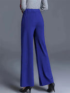 High-waisted Wide Leg Pants Elegant Center-seam Tailoring (9)