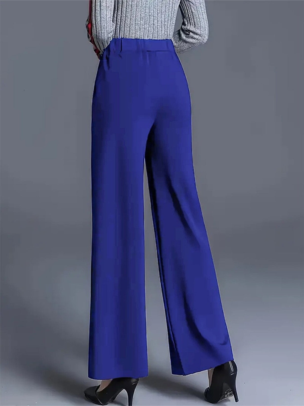 High-waisted Wide Leg Pants Elegant Center-seam Tailoring (9)