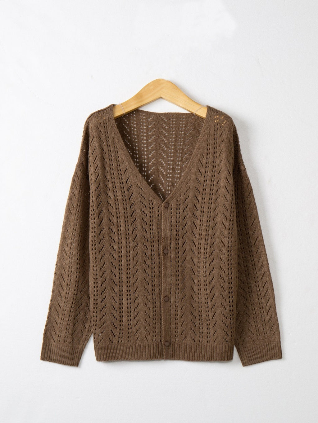 Openwork V-neck Cardigan (16)
