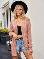 Cable-knit Long Sleeve Cardigan