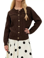 Openwork Button-down Knit Cardigan (2)