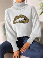 Lip Turtleneck Long Sleeve Sweater (27)