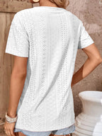 Eyelet Crisscross Short Sleeve T-shirt (5)