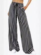 Striped Wide-leg Drawstring Pants (3)