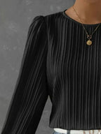 Round Neck Long Sleeve Blouse (6)
