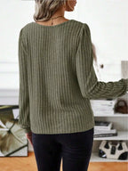 Ribbed Knit Long Sleeve T-shirt (20)