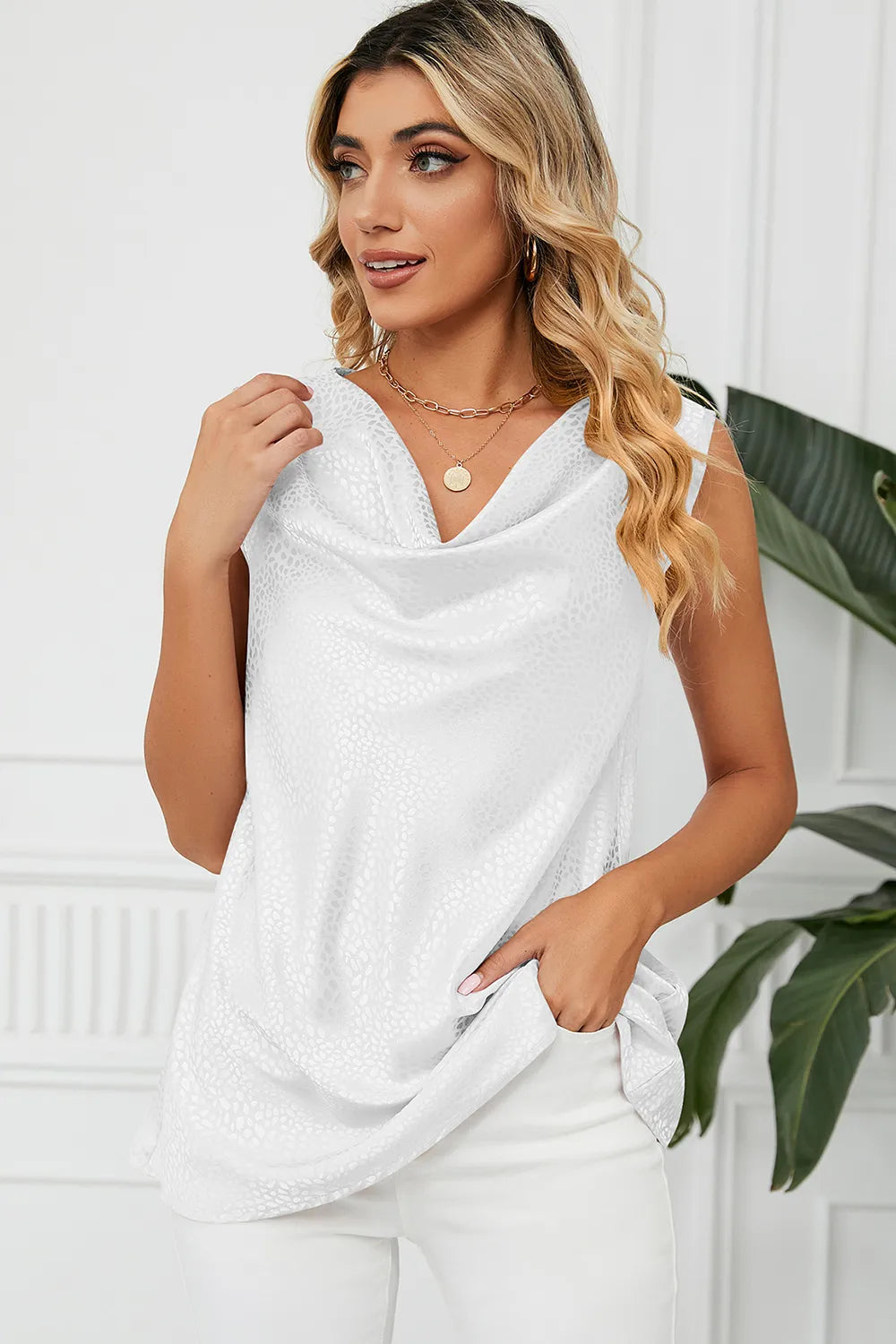 Ruched Cowl Neck Tank (10)