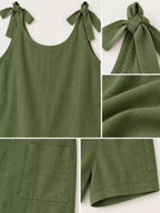 Full Size Tie-shoulder Romper Pockets Plus (28)