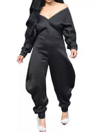 Off-shoulder Long Sleeve Casual Jumpsuit (8)
