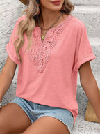 Lace Trim Short Sleeve T-shirt (30)