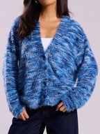 Chunky Knit V-neck Button-up Cardigan (15)