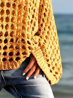 Crochet Long Sleeve Knit Cover Up (6)