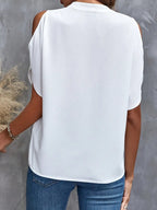Notched Cold Shoulder Blouse (5)