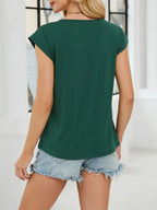 Pleated Front Scoop Neck T-shirt (6)