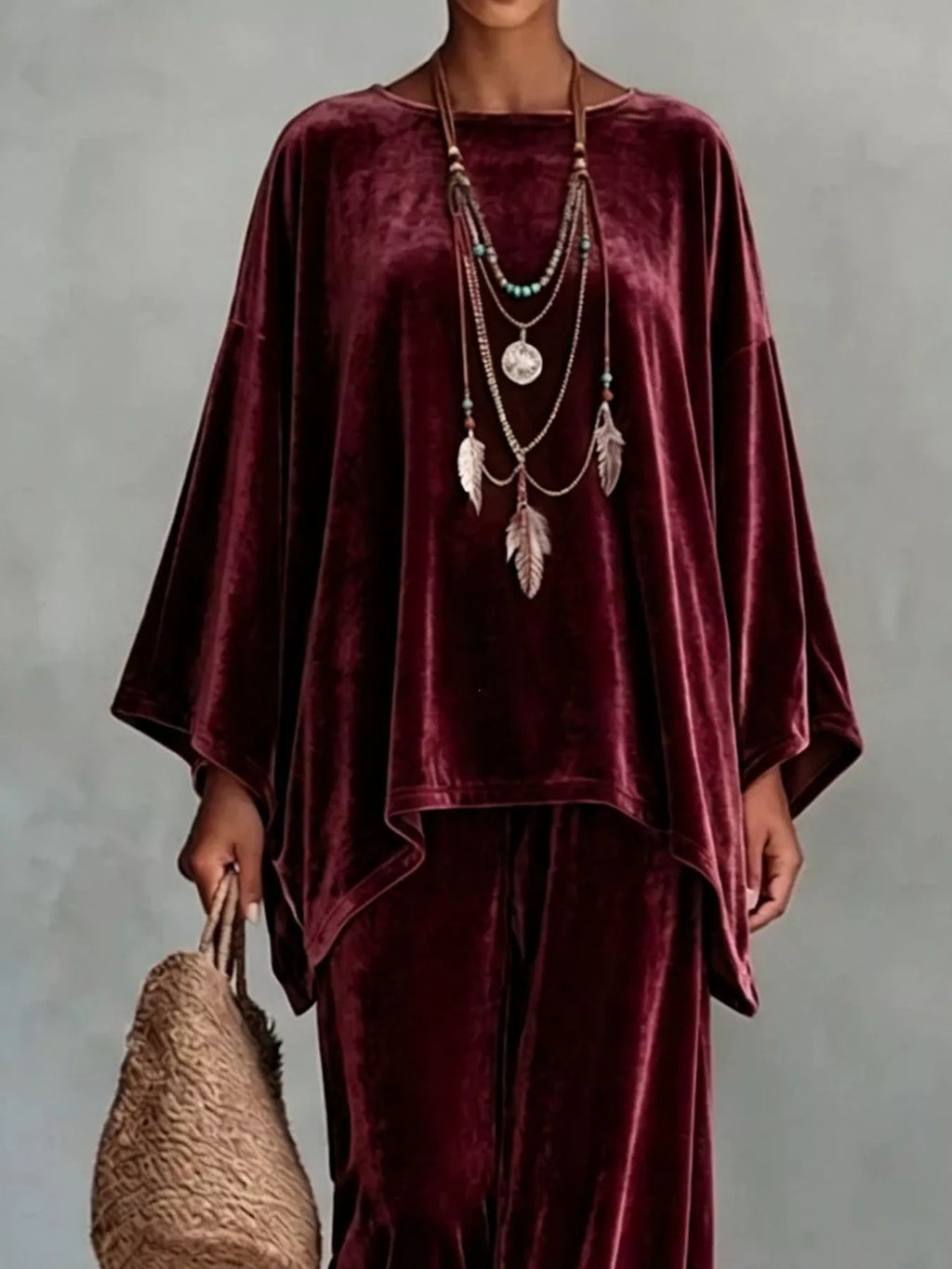Full Size Asymmetrical Top Wide Leg Pants Set Plus (8)