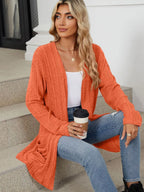 Pocketed Open Front Long Sleeve Cardigan (31)