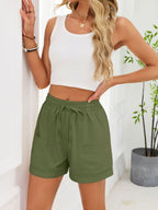 Casual Drawstring Elastic Waist Shorts (12)