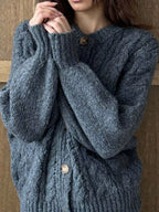 Cable Knit Button-down Cardigan (19)