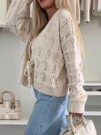 Tie-front Openwork Cardigan (3)