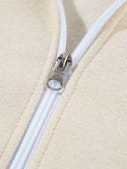 Drop Shoulder Zip Up Jacket Drawstring Pants Active 2pcs Set (10)