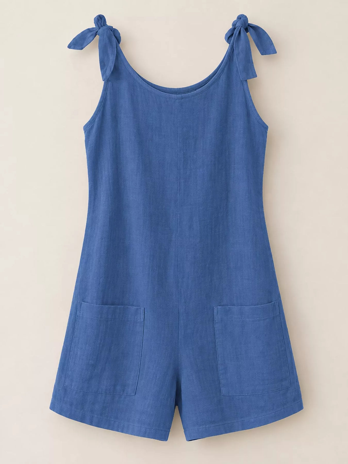 Full Size Tie-shoulder Romper Pockets Plus (32)